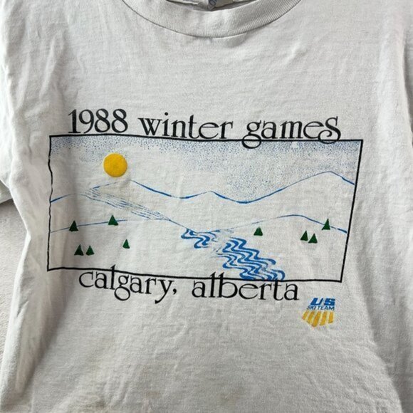 Vintage 1988 Winter Games Shirt Calgary Alberta Tuff Ones Champion Single Stitch - Picture 5 of 9